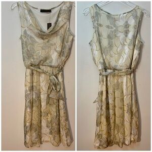 The Limited NWT Sleeveless Tan Gray Midi Dress